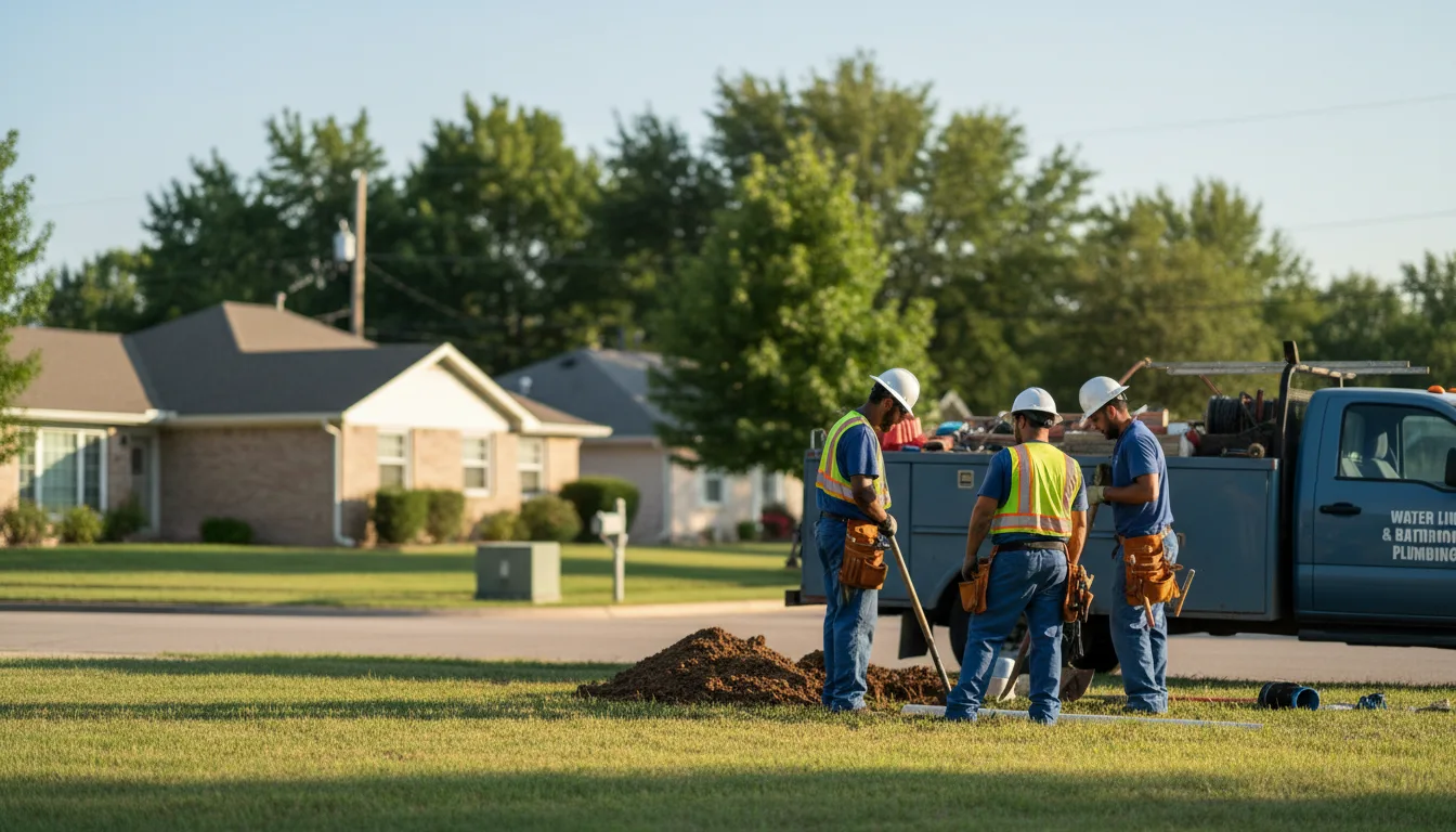 Residential water line and bathroom plumbing service in Florence, MA